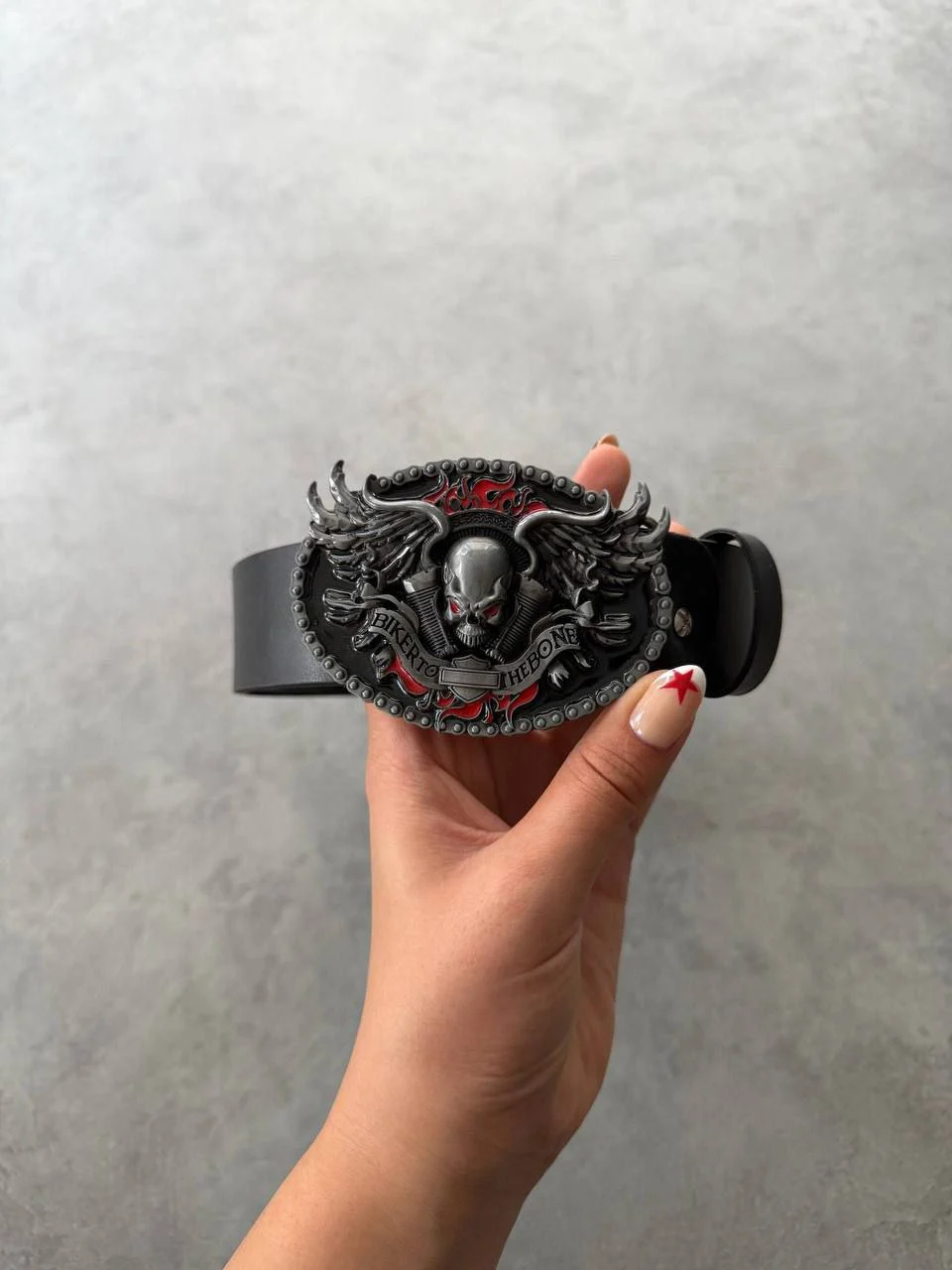 کمربند چرمی استریت‌ور مدل Biker Skull