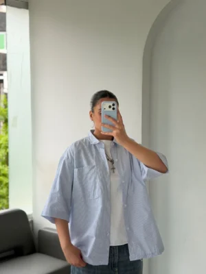 شومیز کراپ آستین کوتاه Carhartt (طرح راه‌راه)