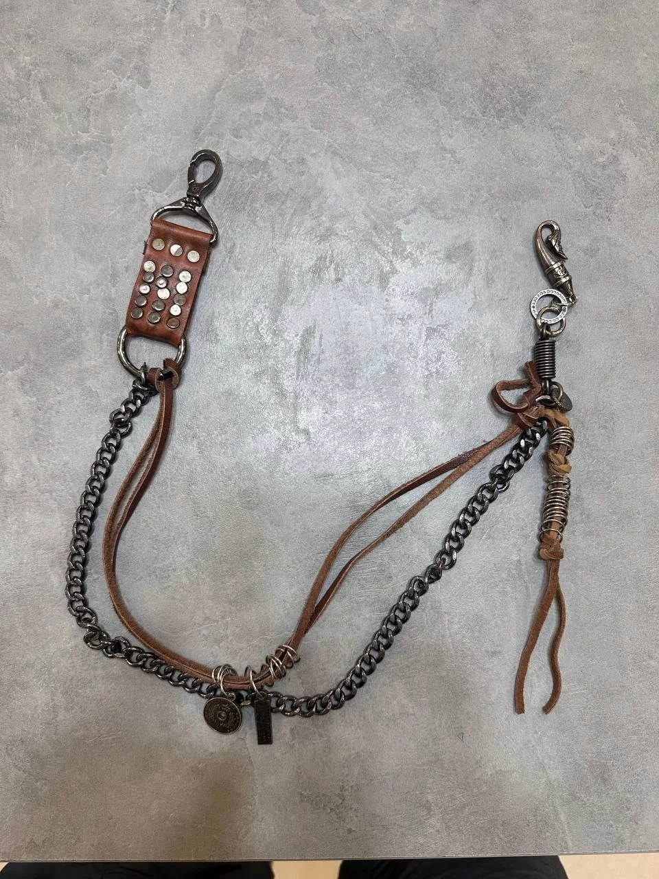 زنجیر شلوار چرم و متال مدل Biker Multi-Element